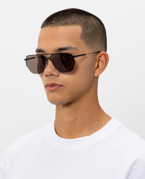 Jacquemus Чорні сонцезахисні окуляри Aviador JAC67C2SUN