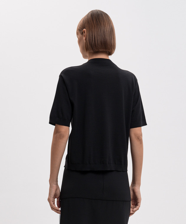 Jil Sander Черная футболка из шерсти J02GC0158J14857 изображение 4