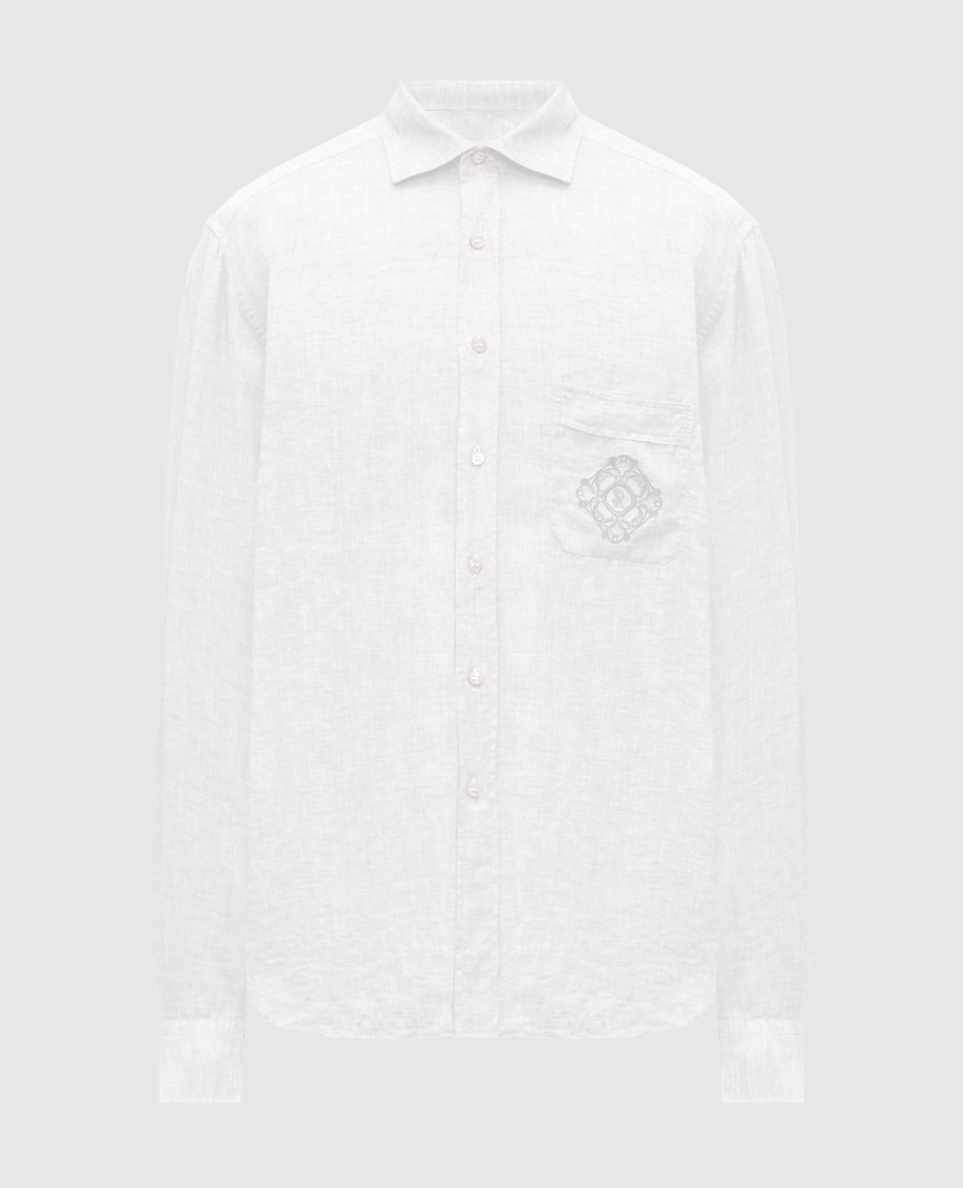 Белая рубашка из льна