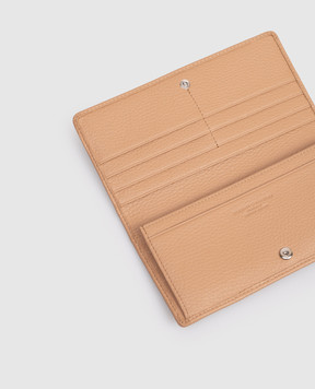 Gianni Chiarini Бежевий шкіряний гаманець з принтом логотипа PF5041GRN