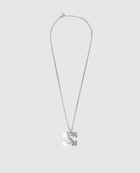 Off-White Сріблястий ланцюжок з підвіскою Dollar Arrow OMOB16CS26MET001