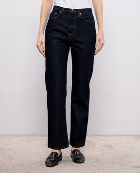 Loulou de Saison Сині джинси JUDE з патчем логотипа JUDELDS