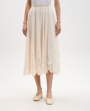 Fabiana Filippi Спідниця кольору айворі в мереживо GND276F850M217
