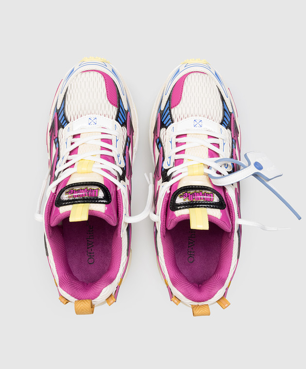 Off-White Бежевые комбинированные кроссовки OW Be Right Back с логотипом OWIA289S26FAB006 изображение 4