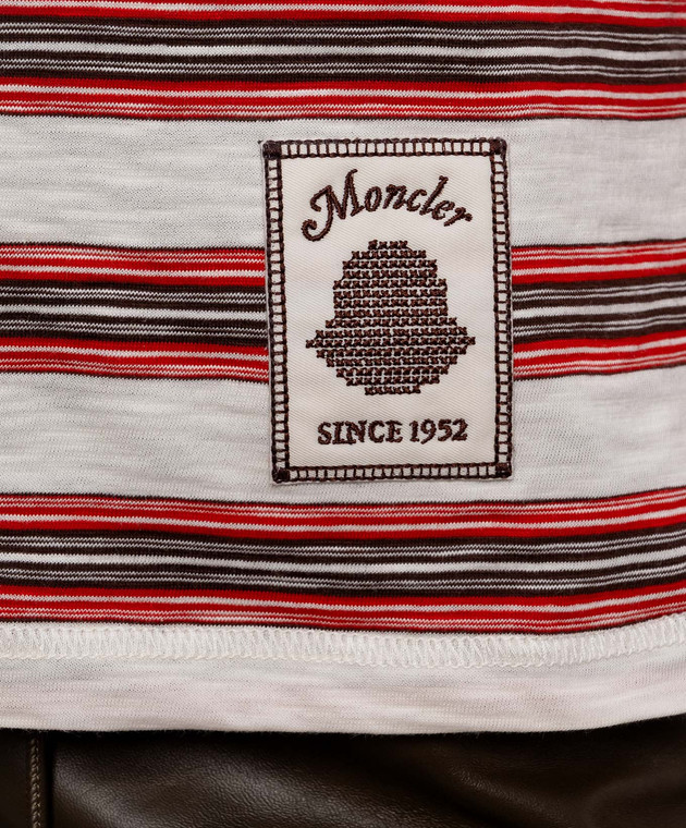 Moncler Поло в полоску цвета айвори L20938A0000189BHX изображение 5