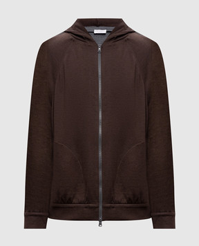 Brunello Cucinelli Коричневая спортивная куртка с цепочкой мониль MP828SM606