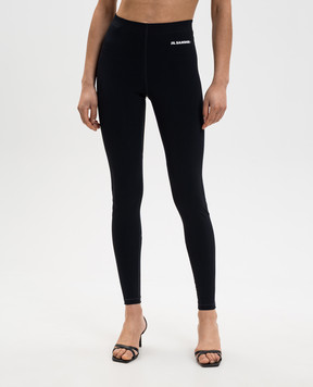 Jil Sander Темно-сині легінси з логотипом J40KA0270J20031