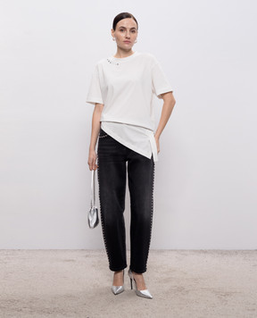 Twinset Белая футболка с аппликацией 261AP2162