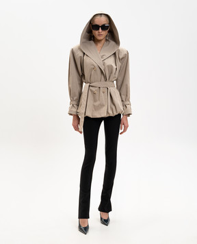 Magda Butrym Бежевий укорочений тренч з капюшоном JACKET02165426