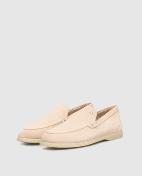 Stefano Ricci Бежевые замшевые лоферы с эмблемой UC64G2287SDP