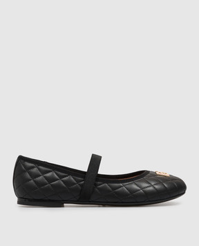 Dolce&Gabbana Черные кожаные балетки с стежкой D11433A09883738