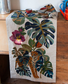 TESSITURA TOSCANA TELERIE Бежевий ранер LEOLEAF з льоном NT250075080037