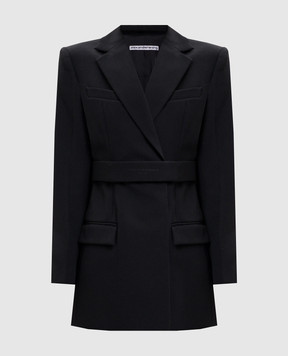 Alexander Wang Черное двубортное платье-жакет из шерсти 1WC3236580