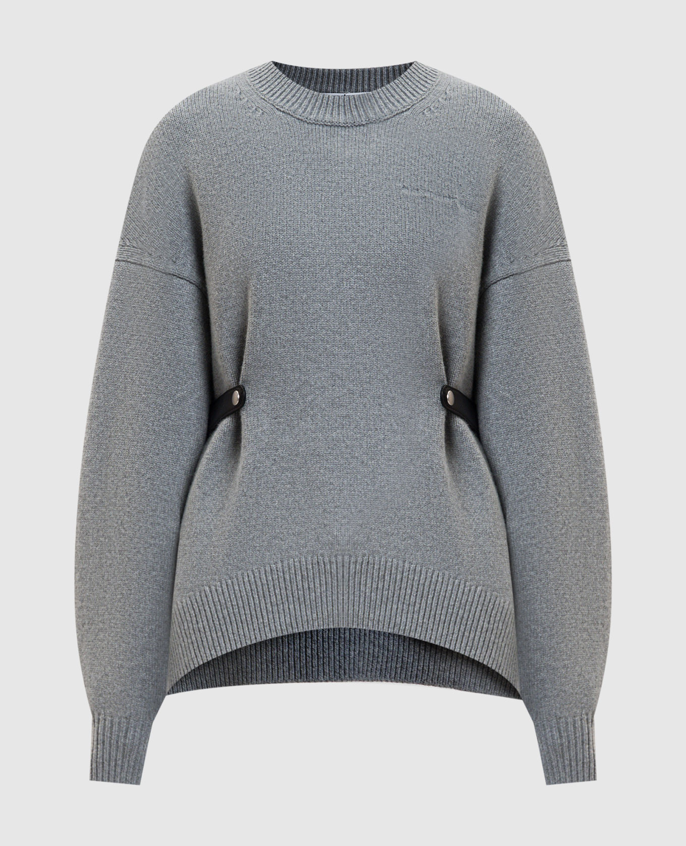 

Серый свитер с шерстью с поясом, Свитера