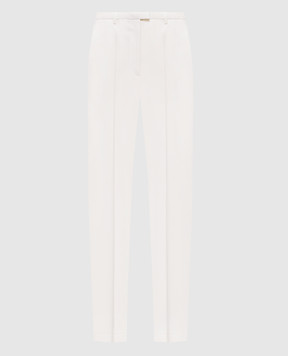 Loulou de Saison Брюки цвета айвори из льна MALKALDS