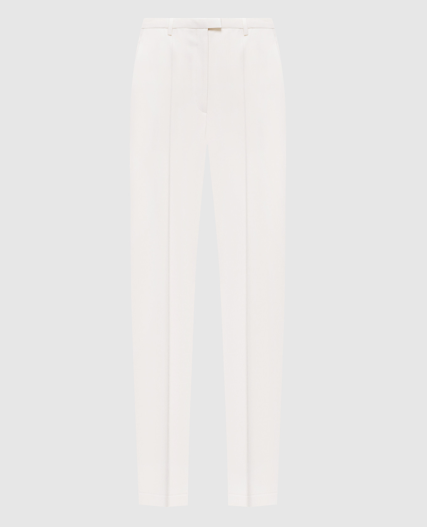 

Брюки цвета айвори из льна, Бежевый, Зауженные брюки