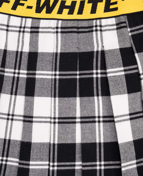 Off-White Дитяча сіра спідниця-плісе в клітинку 44GCC02AF5F001