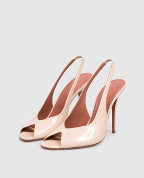 Amina Muaddi Бежеві шкіряні лаковані слінгбеки Kristina 16S366080KRI