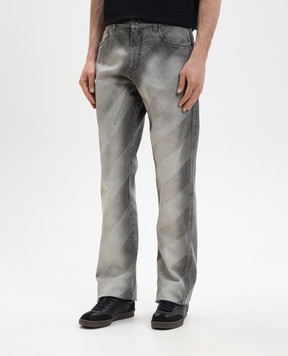 Off-White Серые джинсы с принтом Diag 44XYA195S26D001