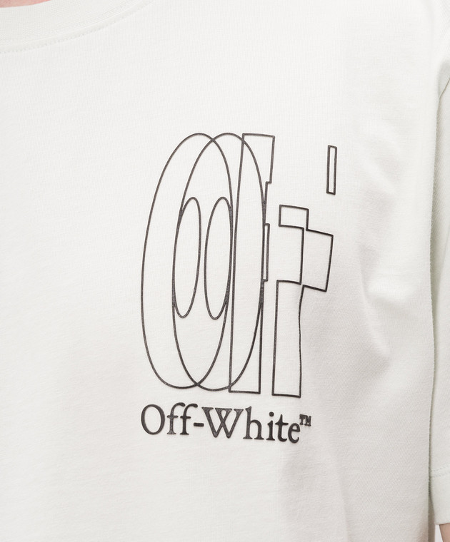 Off-White Зеленая футболка с принтом эмблемы Double Arrow 44MAA027S26J003 изображение 5