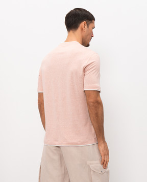 Brunello Cucinelli Рожева футболка з льоном MW8357427