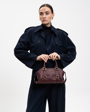 Alexander McQueen Бордовая кожаная сумка Farringdon 8515961VDEB