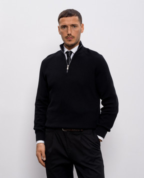 Brunello Cucinelli Черный джемпер с молнией M29400104