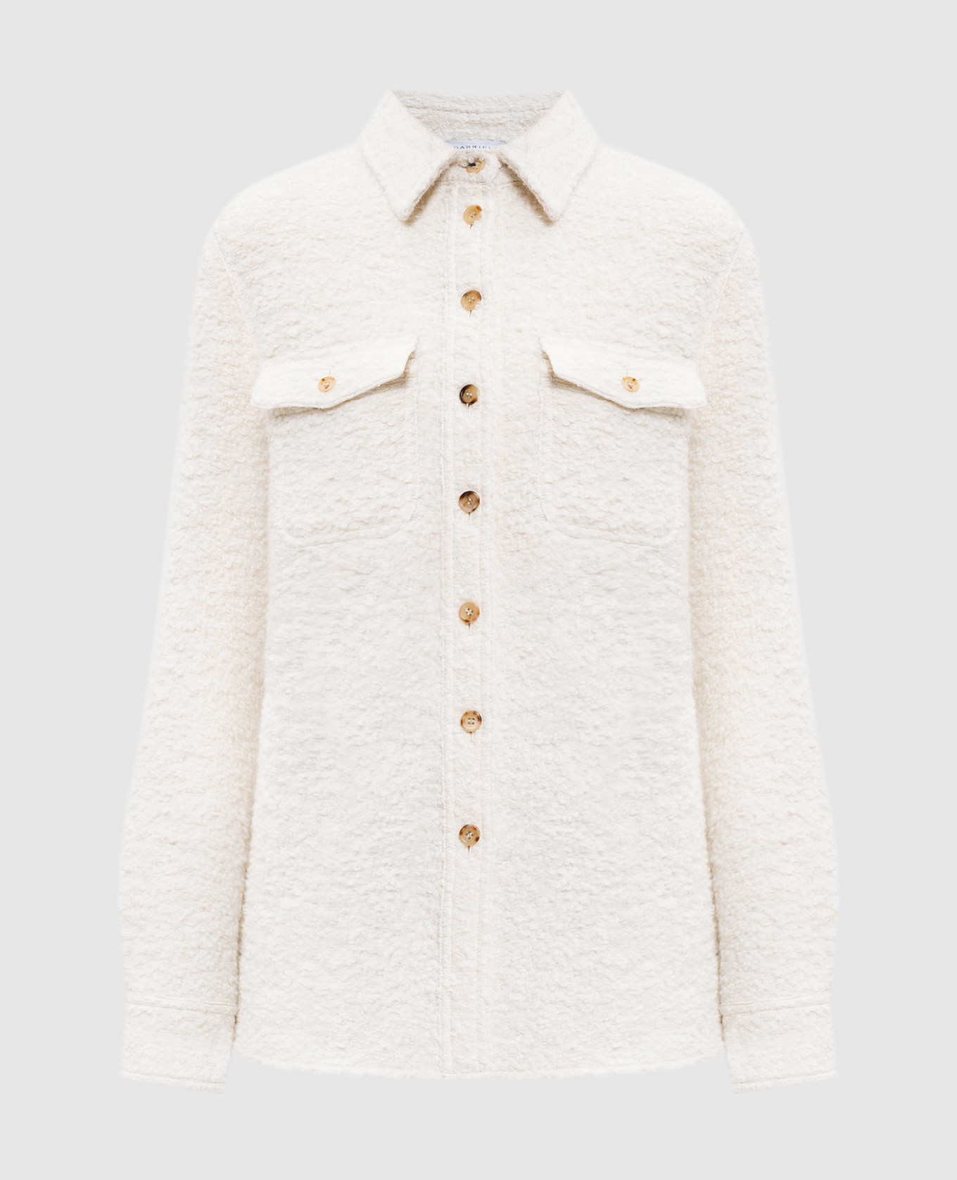 John Austin white shirt jacket in cashmere, wool and silk Gabriela Hearst