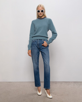 Versace Сині джинси з ефектом потертості 10251021A19189