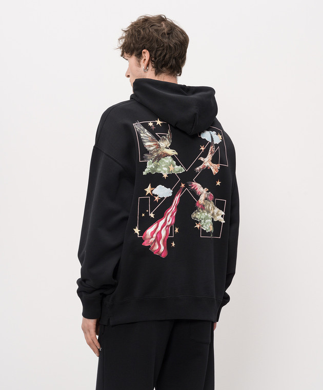 Off-White Чорне худі з принтом Dream Arrow 44MBB085Z26F003 зображення 4