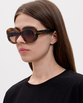 Tom Ford Коричневые солнцезащитные очки CLAUDETTE FT1346