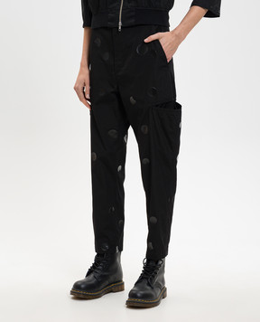 Y`S Yamamoto Черные брюки карго в принт YQP09025