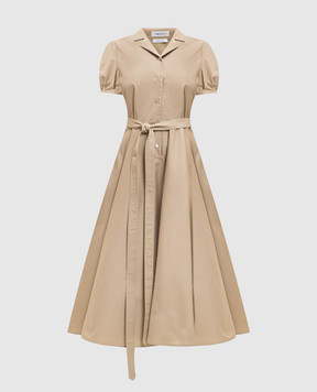 Alexander McQueen Бежева сукня з вишивкою логотипа 863470QFABT