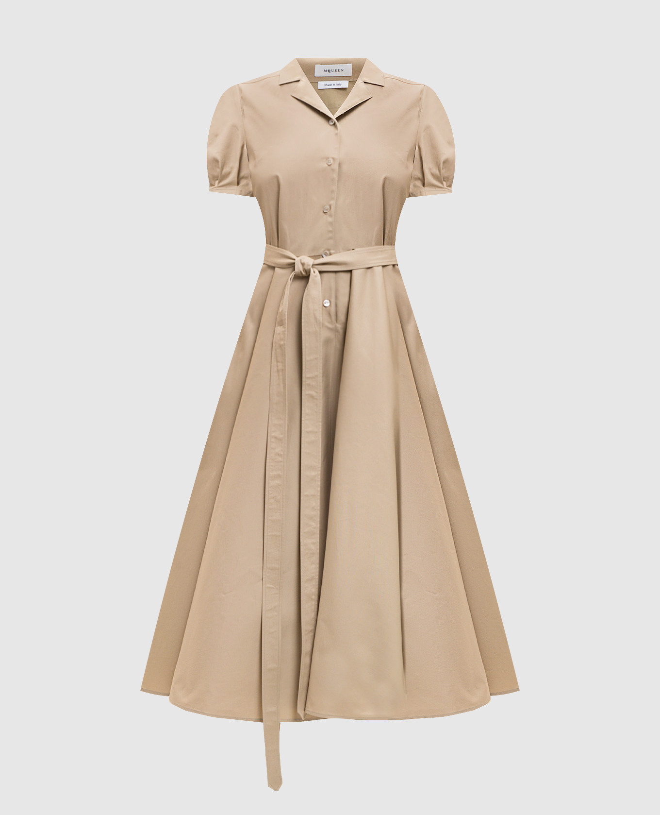 

Бежевое платье с вышивкой логотипа, Бежевый, Повседневные платья