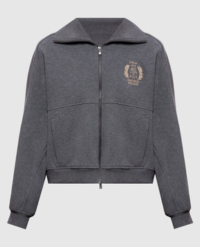 Brunello Cucinelli Серая спортивная куртка с вышивкой MN05NB2X06