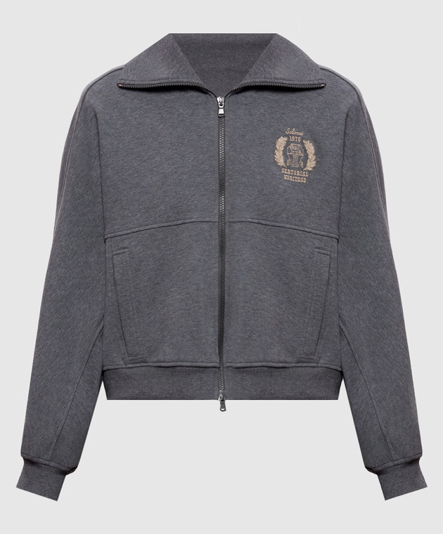 Brunello Cucinelli Серая спортивная куртка с вышивкой MN05NB2X06