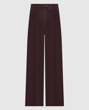 Brunello Cucinelli Коричневые брюки с леном с цепочкой мониль MH126P8884