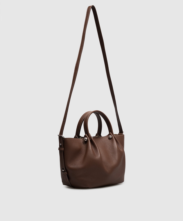 Max Mara Weekend Коричнева шкіряна сумка-тоут ADRITTO WKADRITTO зображення 3