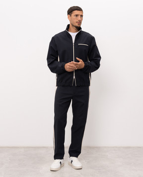 Moncler Синие брюки с нашивкой логотипа L20912A00017599LT