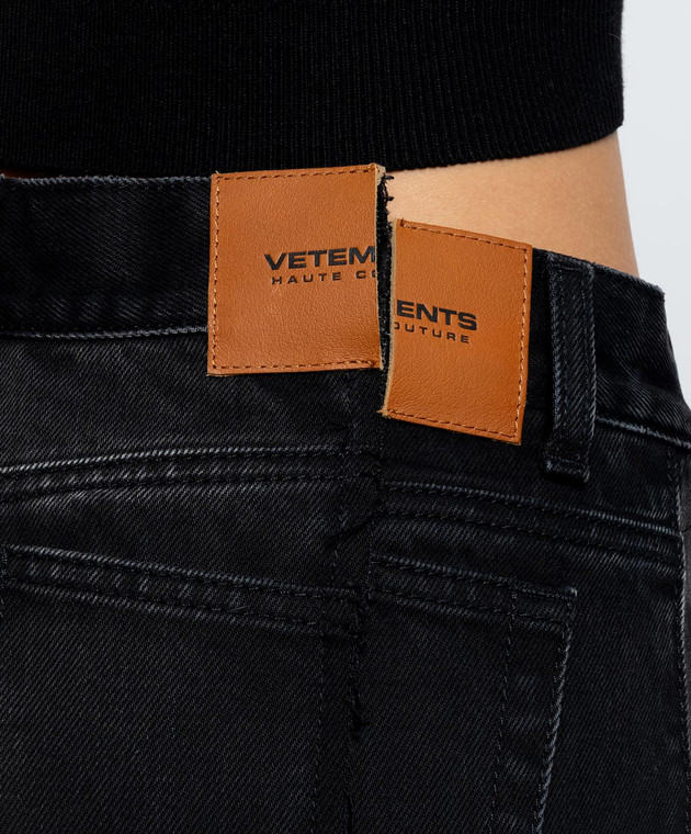 Vetements Черные джинсы с логотип патч MH27DJ086B изображение 5