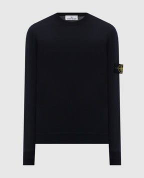 Stone Island Синій джемпер з вовни з логотипом K2S155100071S00C4