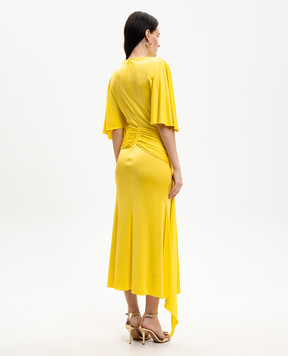 David Koma Жовта сукня міді з драпіруванням RE26DK62D