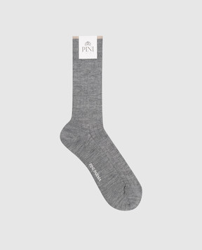 Pini Parma Сірі шкарпетки з вовною SOCKLIGR