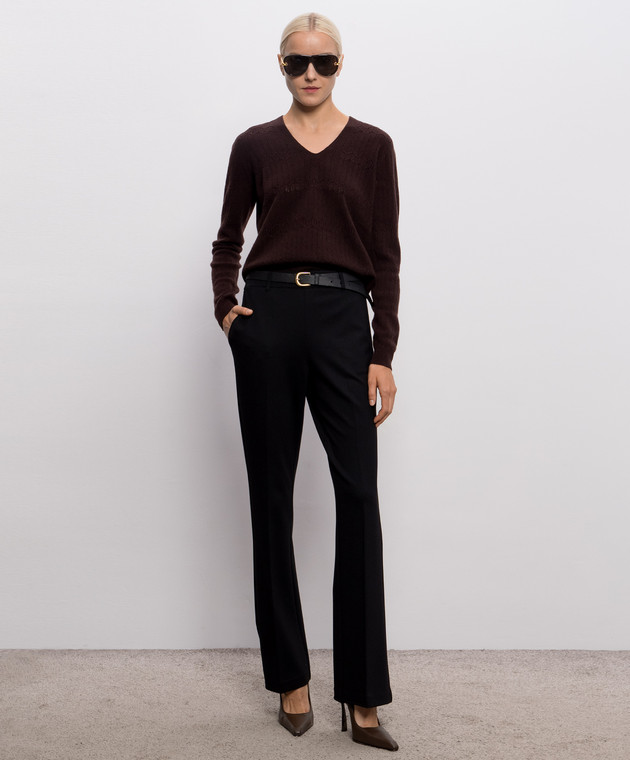 Twinset Коричневый пуловер из шерсти в узор 262AP3021 изображение 2