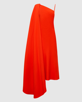 Balenciaga Красное платье на одно плечо из шелка и шерсти 872272TUT55