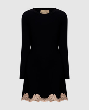 Valentino Черное платье с кружевом 9B3KD16BAE6