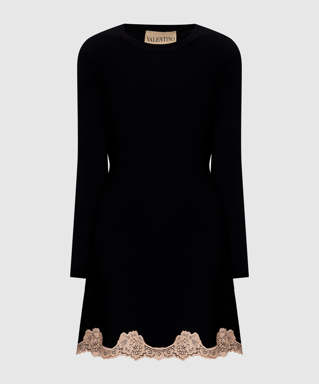 Valentino Черное платье с кружевом 9B3KD16BAE6