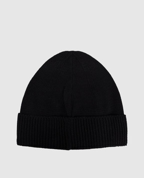 Off-White Дитяча чорна шапка з логотипом OBLC001F25KNI002