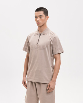 Off-White Бежеве поло з принтом логотипа 44MAD00YS26J001