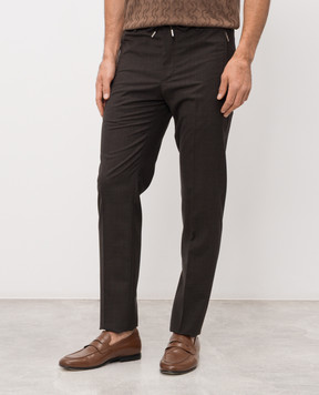 Bertolo Cashmere Коричневі штани з вовни New Elton 3332751